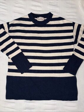 Industry, Republic, clothing, blue striped crewneck sweater women’s small